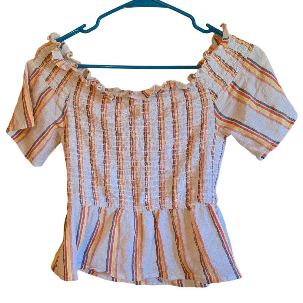 Harper striped crop top size xs boho